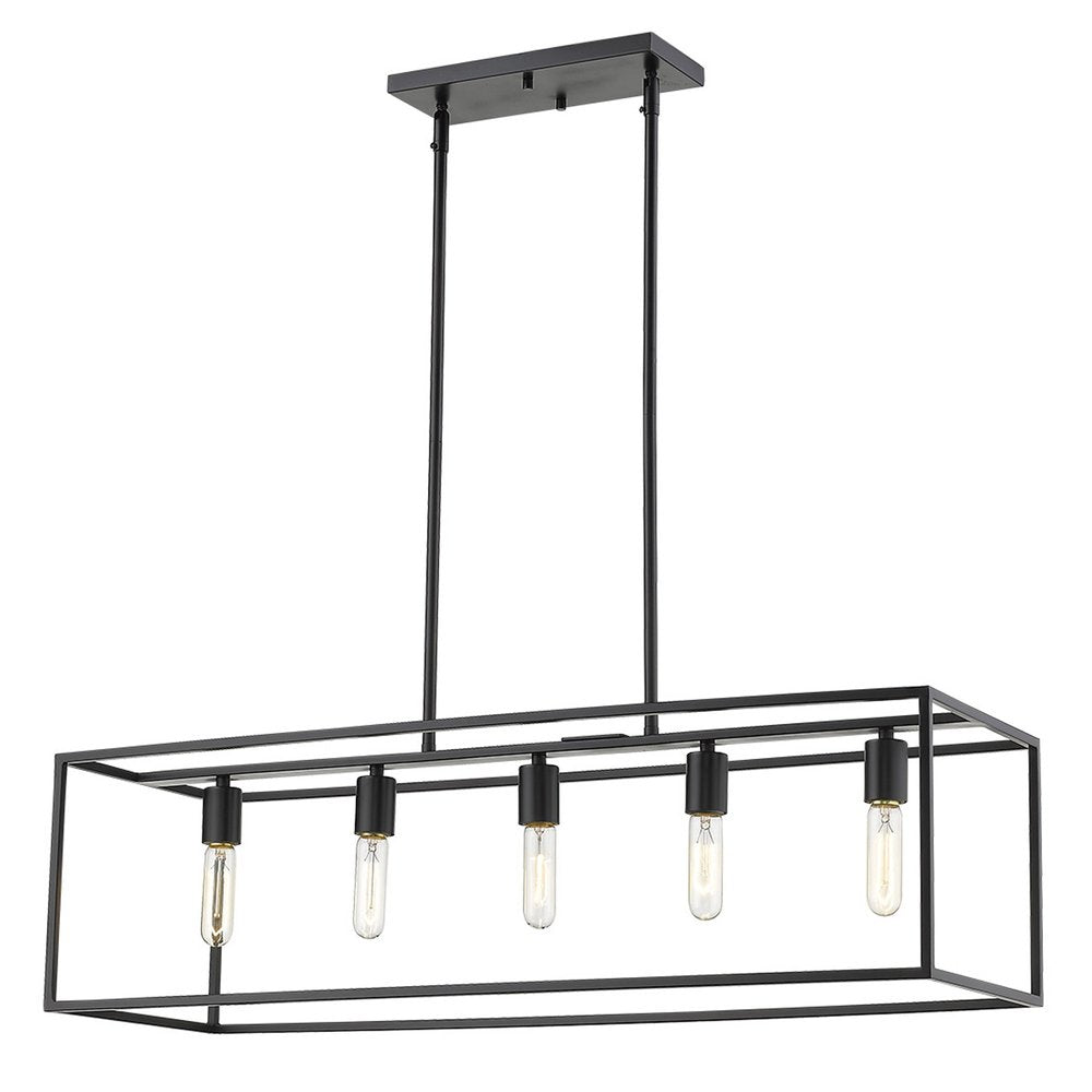 Black Metal Five Light Dimmable Ceiling Light HomeRoots