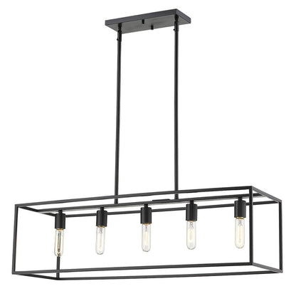 Black Metal Five Light Dimmable Ceiling Light HomeRoots