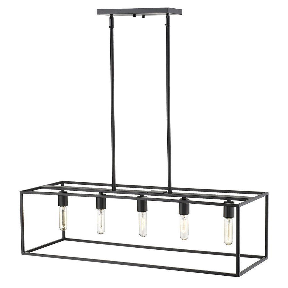 Black Metal Five Light Dimmable Ceiling Light HomeRoots