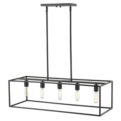 Black Metal Five Light Dimmable Ceiling Light HomeRoots