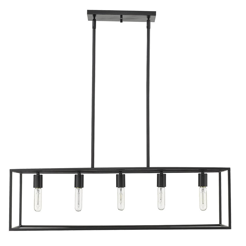 Black Metal Five Light Dimmable Ceiling Light HomeRoots