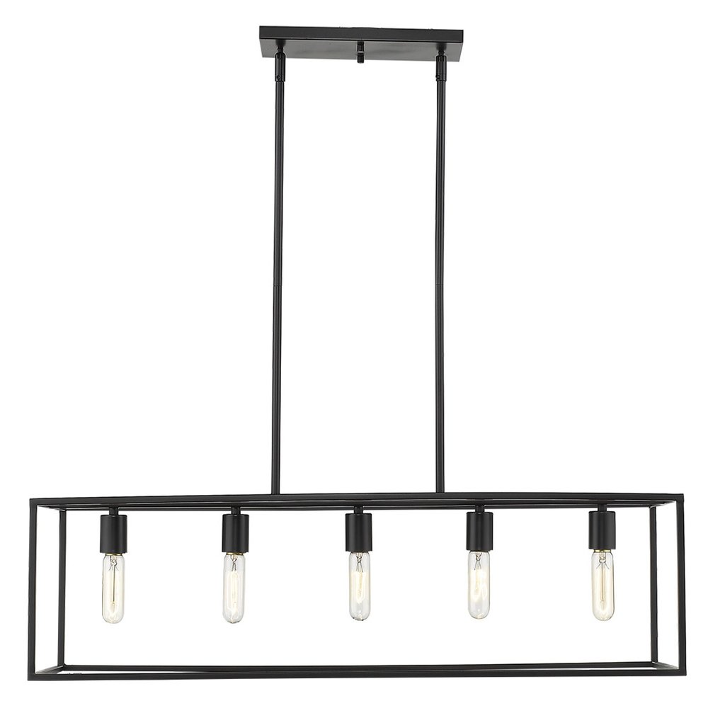 Black Metal Five Light Dimmable Ceiling Light