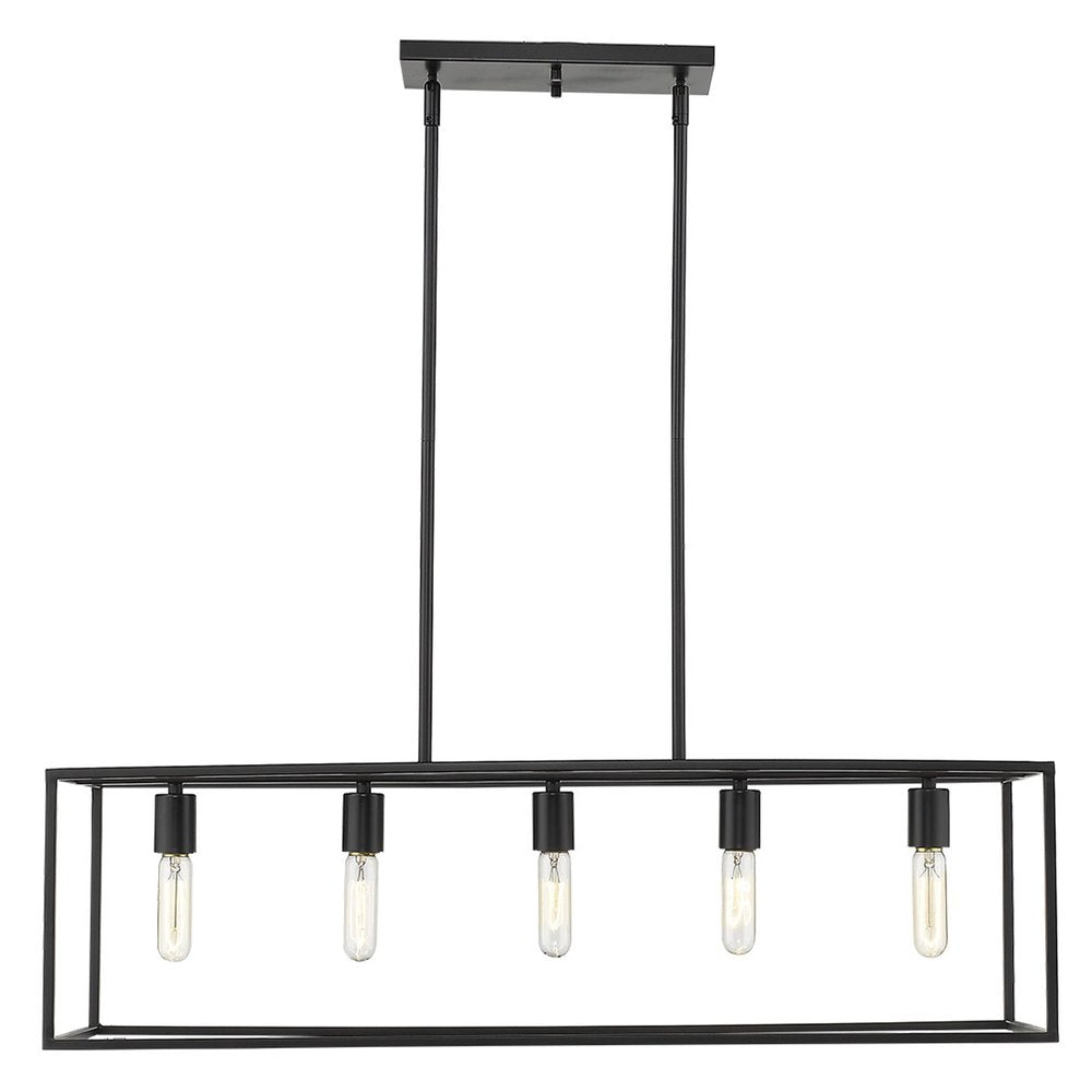 Black Metal Five Light Dimmable Ceiling Light HomeRoots