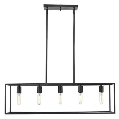 Black Metal Five Light Dimmable Ceiling Light HomeRoots