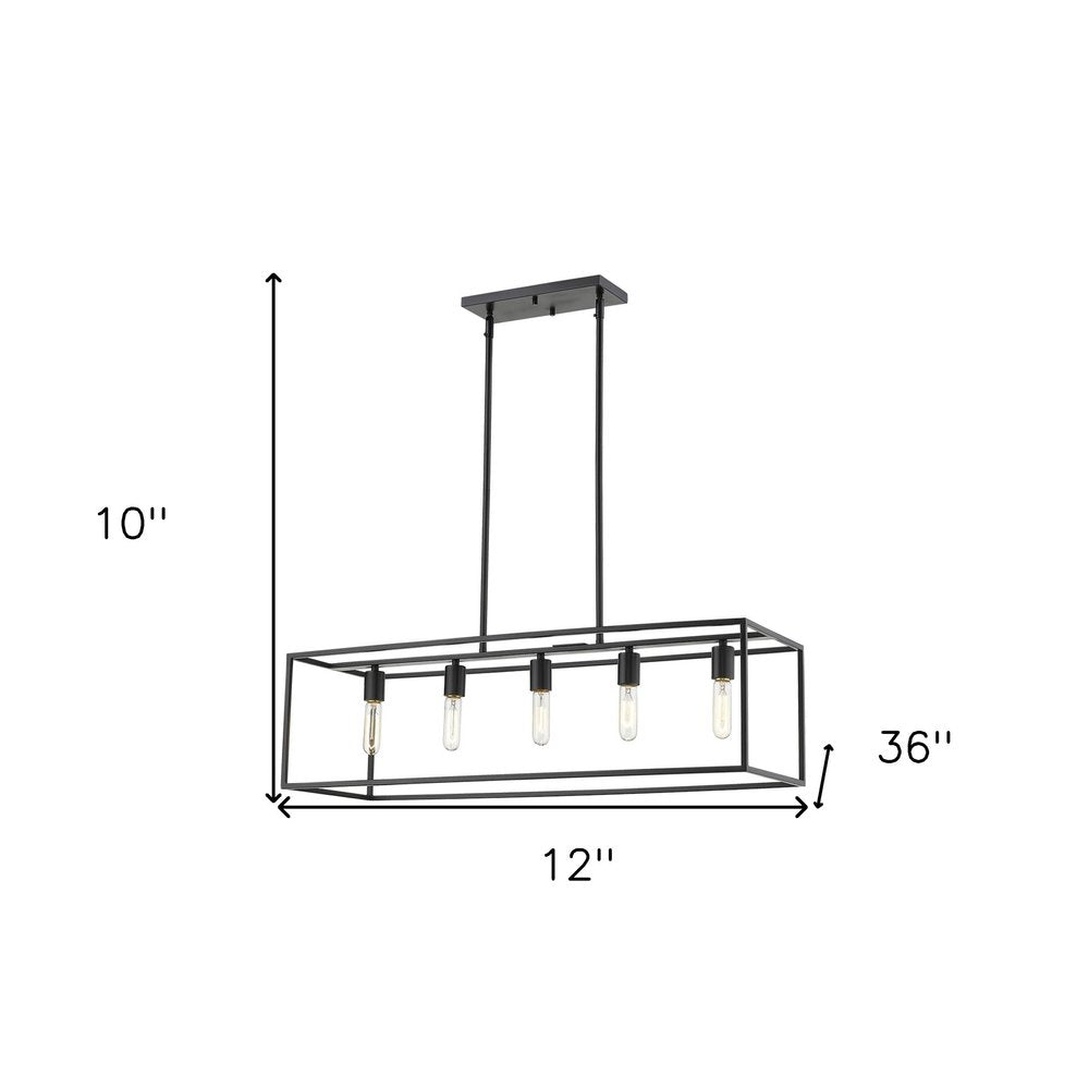 Black Metal Five Light Dimmable Ceiling Light HomeRoots