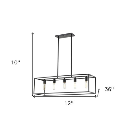 Black Metal Five Light Dimmable Ceiling Light HomeRoots