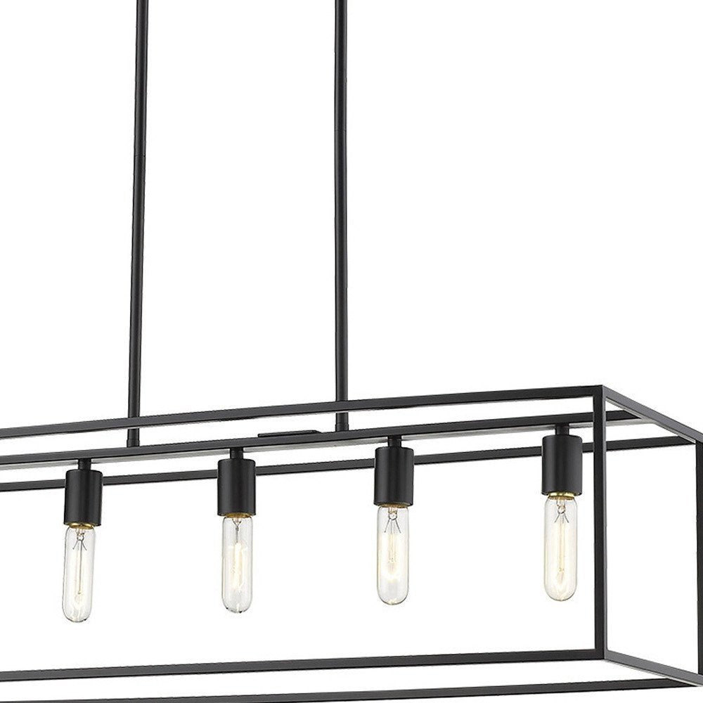 Black Metal Five Light Dimmable Ceiling Light HomeRoots