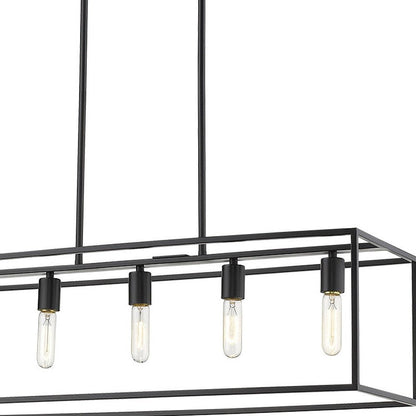 Black Metal Five Light Dimmable Ceiling Light HomeRoots