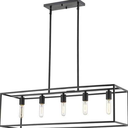 Black Metal Five Light Dimmable Ceiling Light HomeRoots