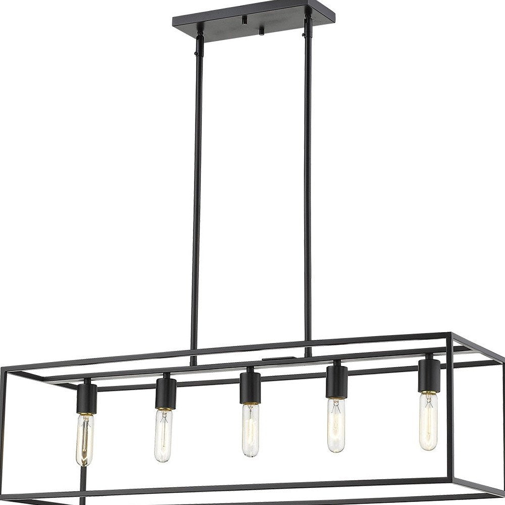 Black Metal Five Light Dimmable Ceiling Light HomeRoots