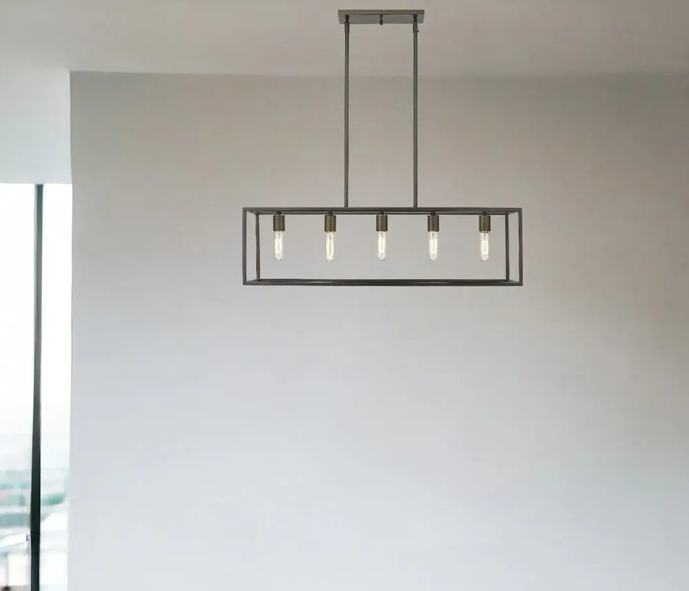 Cobar 5-Light Soil-Rubbed Bronze Island Pendant HomeRoots