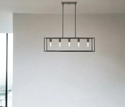 Cobar 5-Light Soil-Rubbed Bronze Island Pendant HomeRoots