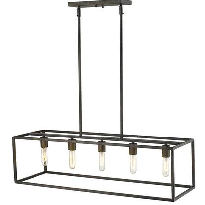 Black Metal Five Light Dimmable Ceiling Light HomeRoots