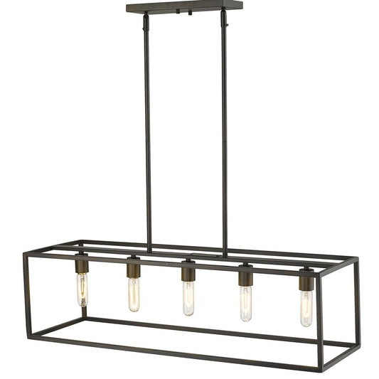 Black Metal Five Light Dimmable Ceiling Light HomeRoots