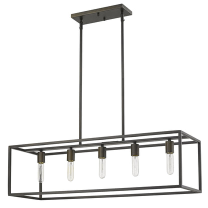 Cobar 5-Light Soil-Rubbed Bronze Island Pendant