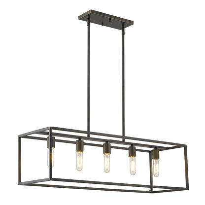 Black Metal Five Light Dimmable Ceiling Light HomeRoots