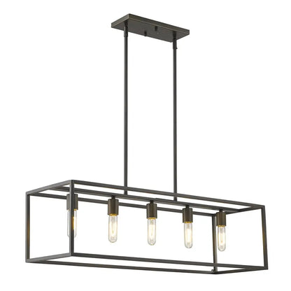 Cobar 5-Light Soil-Rubbed Bronze Island Pendant HomeRoots