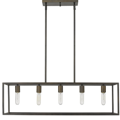 Black Metal Five Light Dimmable Ceiling Light HomeRoots