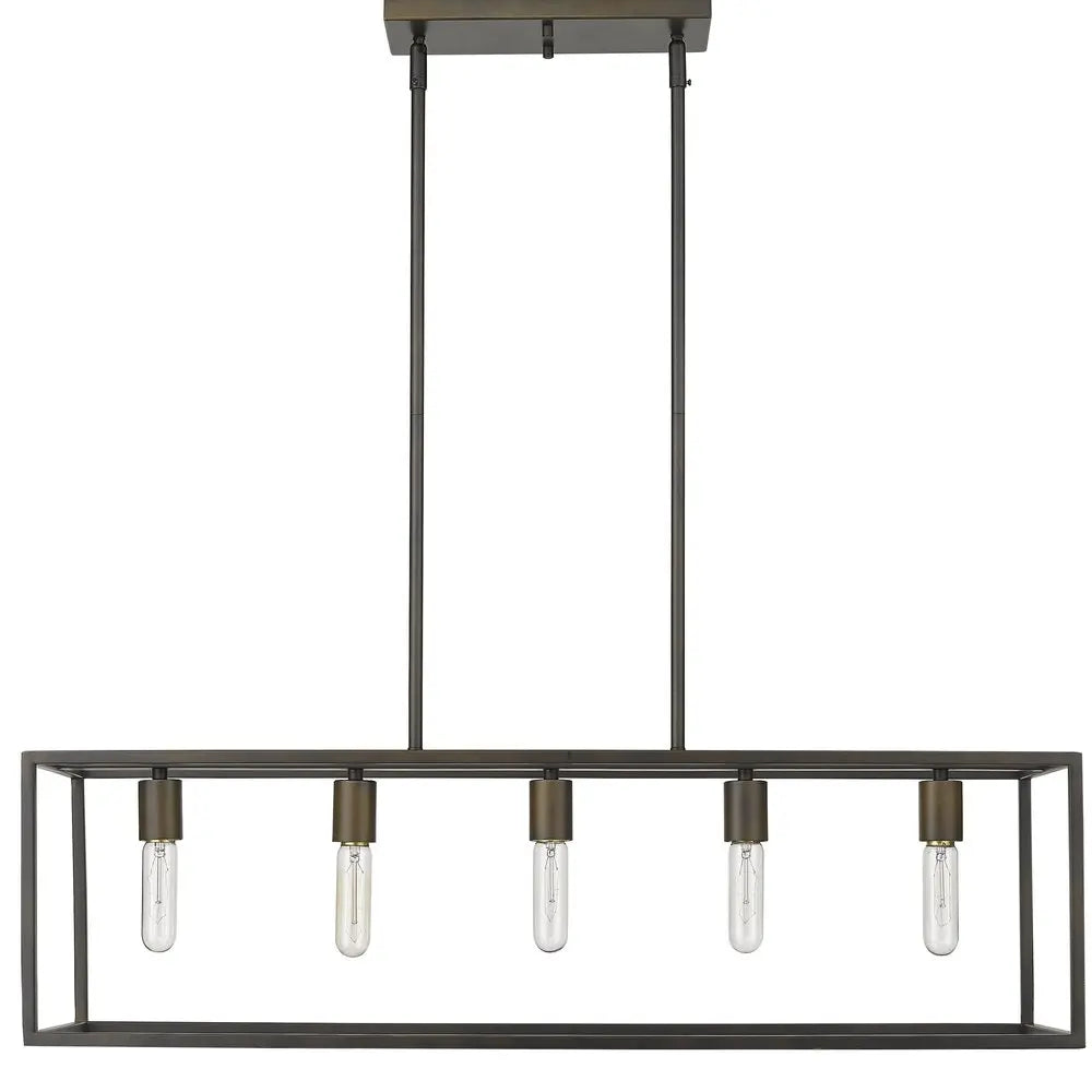 Cobar 5-Light Soil-Rubbed Bronze Island Pendant HomeRoots