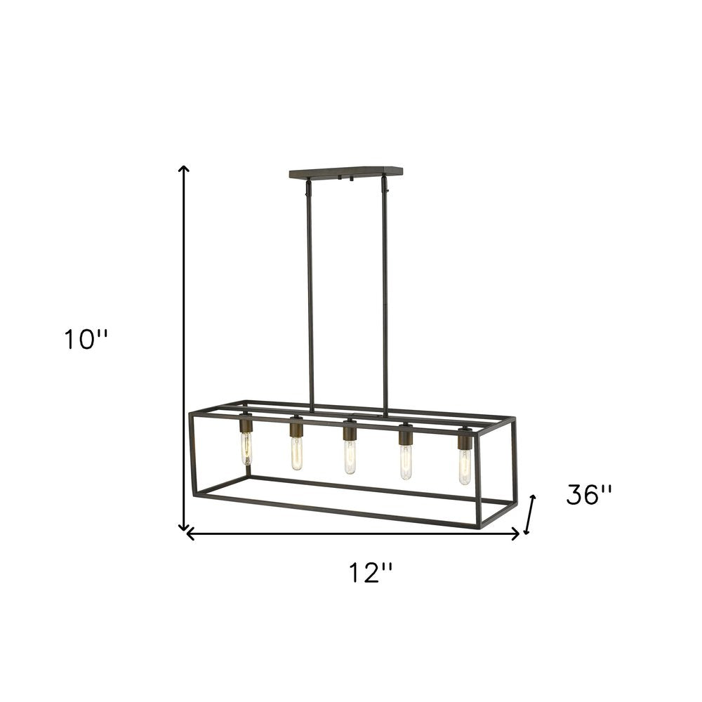 Black Metal Five Light Dimmable Ceiling Light HomeRoots