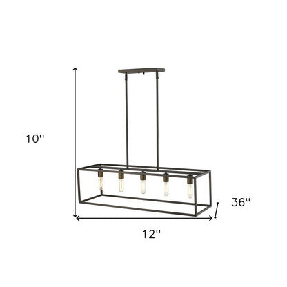 Black Metal Five Light Dimmable Ceiling Light HomeRoots