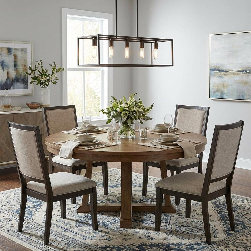 Black Metal Five Light Dimmable Ceiling Light HomeRoots