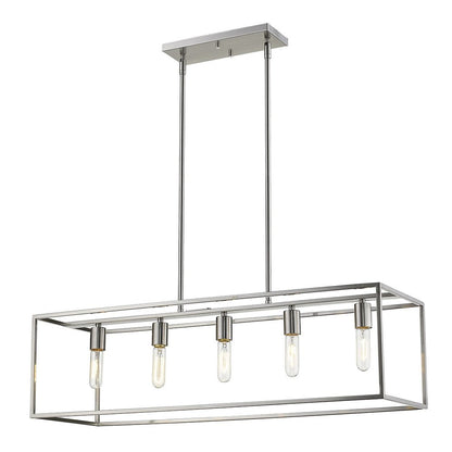 Cobar 5-Light Satin Nickel Island Pendant HomeRoots