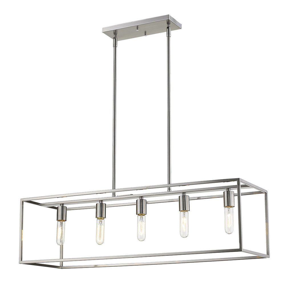 Silver Metal Five Light Dimmable Ceiling Light HomeRoots