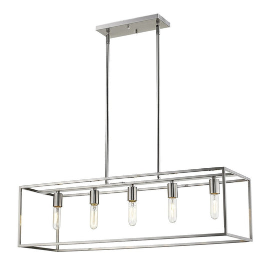 Silver Metal Five Light Dimmable Ceiling Light HomeRoots