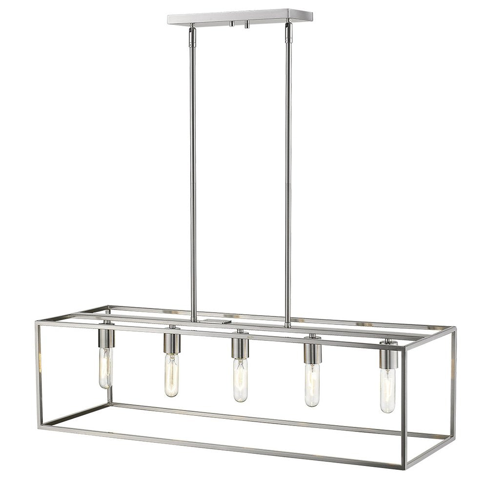 Silver Metal Five Light Dimmable Ceiling Light HomeRoots