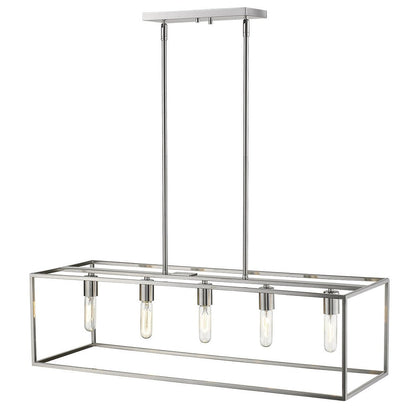 Silver Metal Five Light Dimmable Ceiling Light HomeRoots