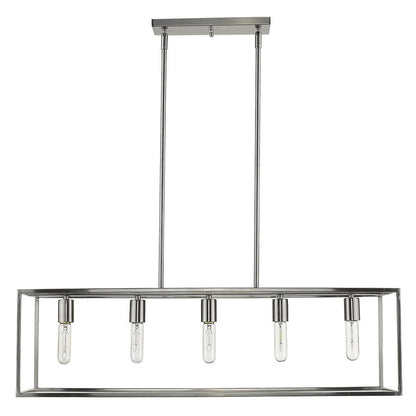 Cobar 5-Light Satin Nickel Island Pendant HomeRoots