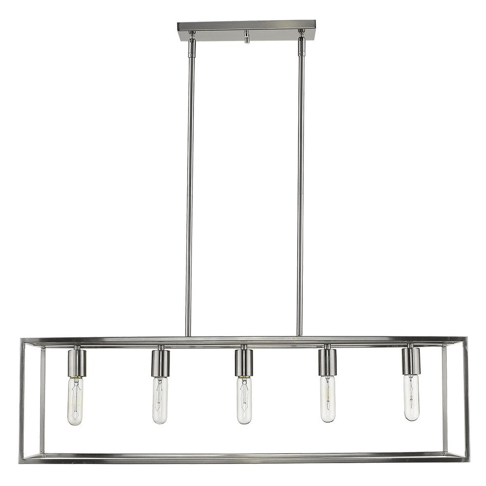 Silver Metal Five Light Dimmable Ceiling Light HomeRoots