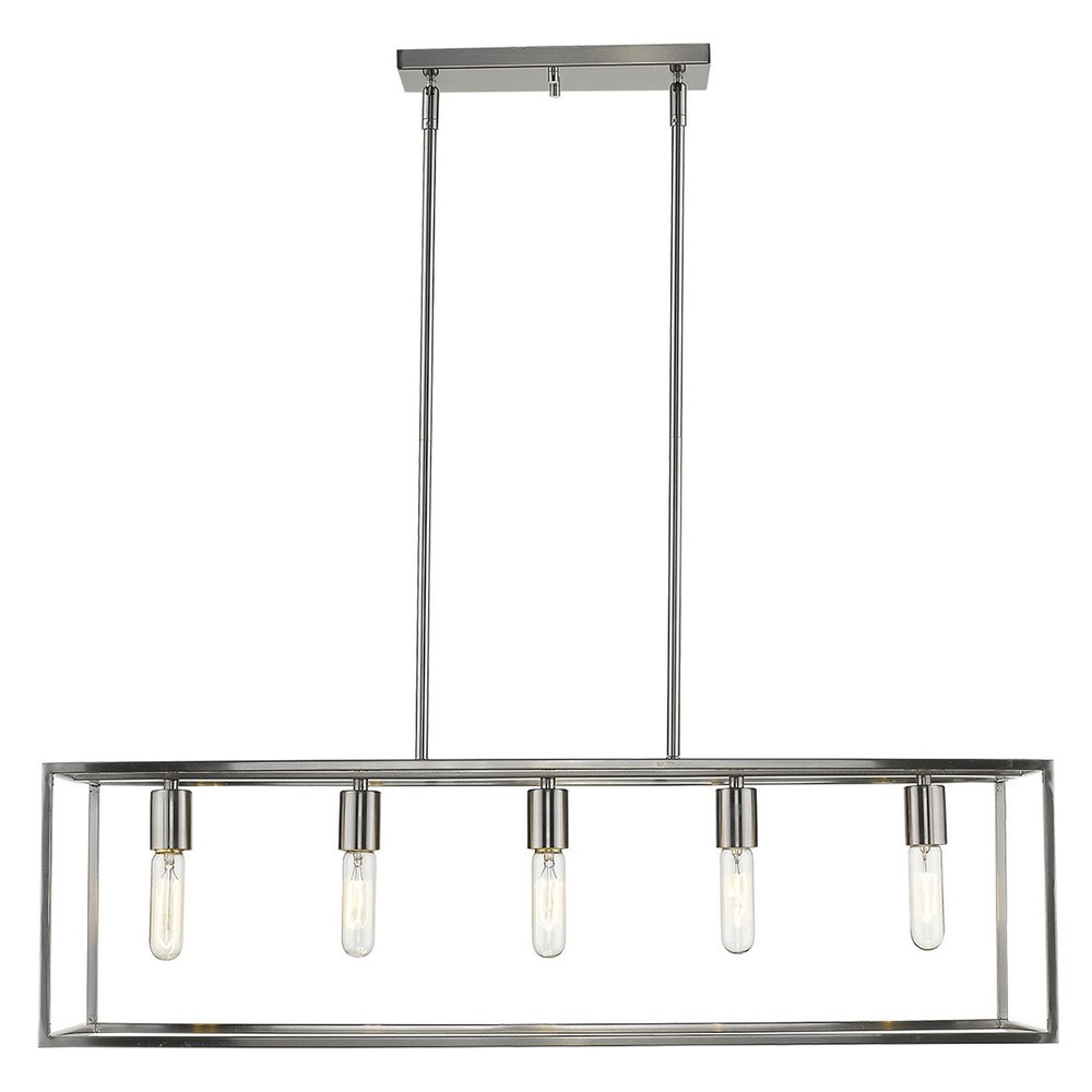 Silver Metal Five Light Dimmable Ceiling Light HomeRoots