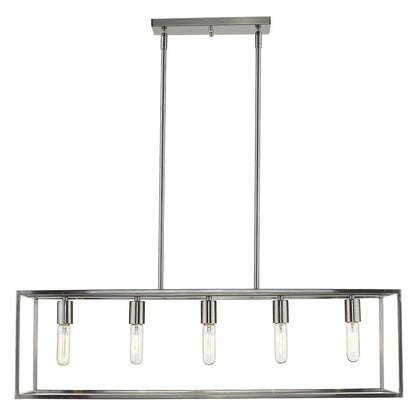 Cobar 5-Light Satin Nickel Island Pendant HomeRoots