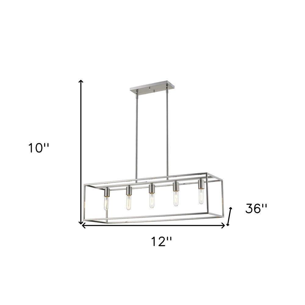 Silver Metal Five Light Dimmable Ceiling Light HomeRoots
