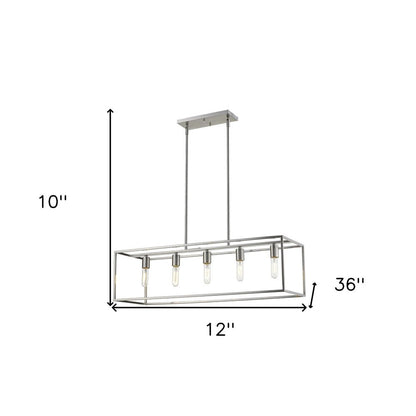Silver Metal Five Light Dimmable Ceiling Light HomeRoots