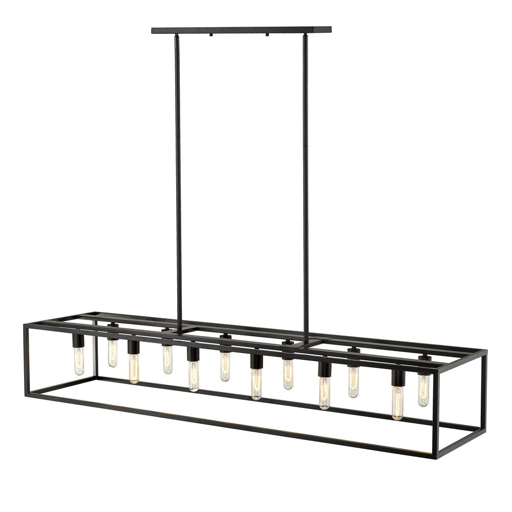 Black Metal Twelve Light Dimmable Ceiling Light HomeRoots