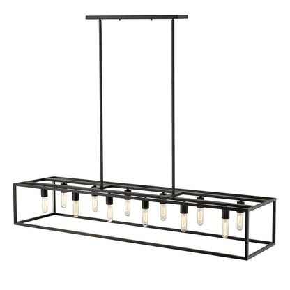 Black Metal Twelve Light Dimmable Ceiling Light HomeRoots