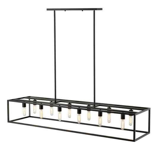 Black Metal Twelve Light Dimmable Ceiling Light