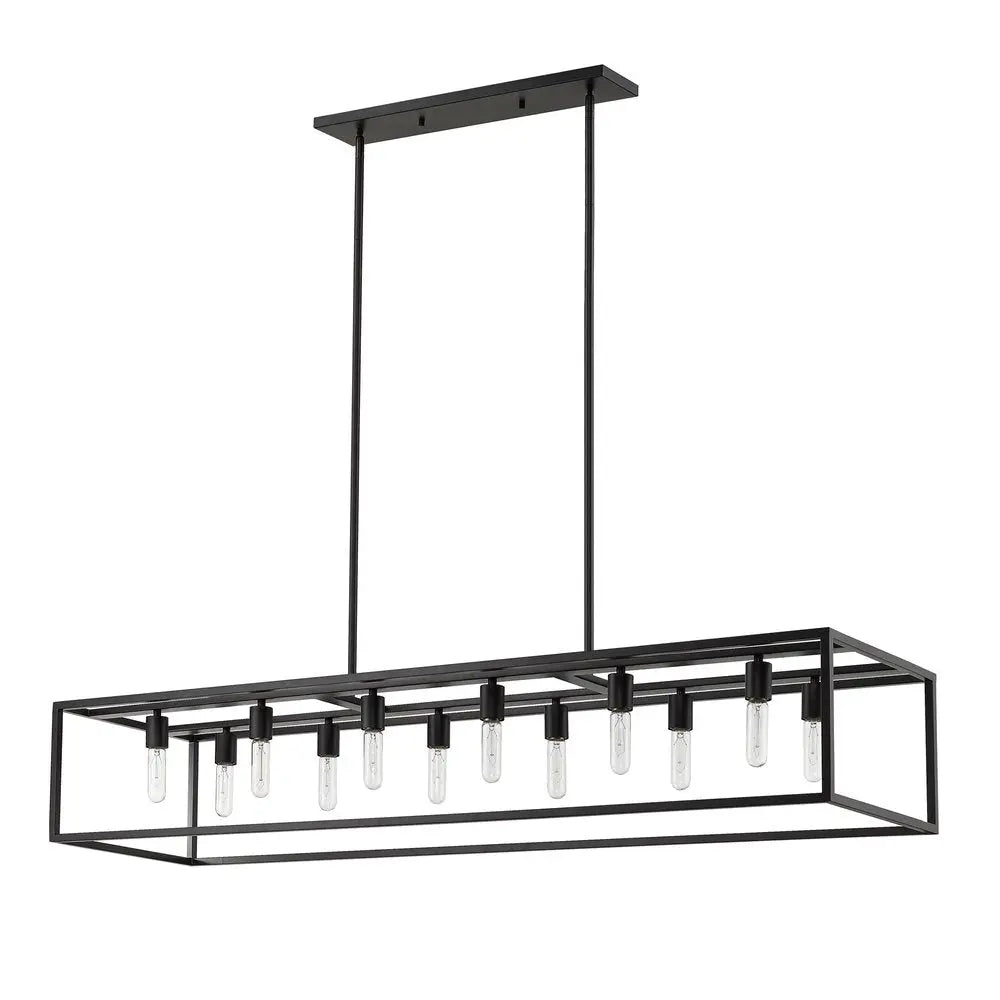 Cobar 12-Light Matte Black Island Pendant HomeRoots