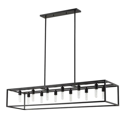Cobar 12-Light Matte Black Island Pendant HomeRoots