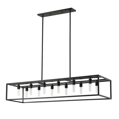 Black Metal Twelve Light Dimmable Ceiling Light HomeRoots