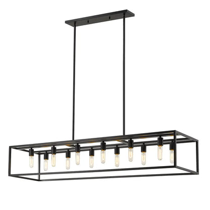 Cobar 12-Light Matte Black Island Pendant HomeRoots