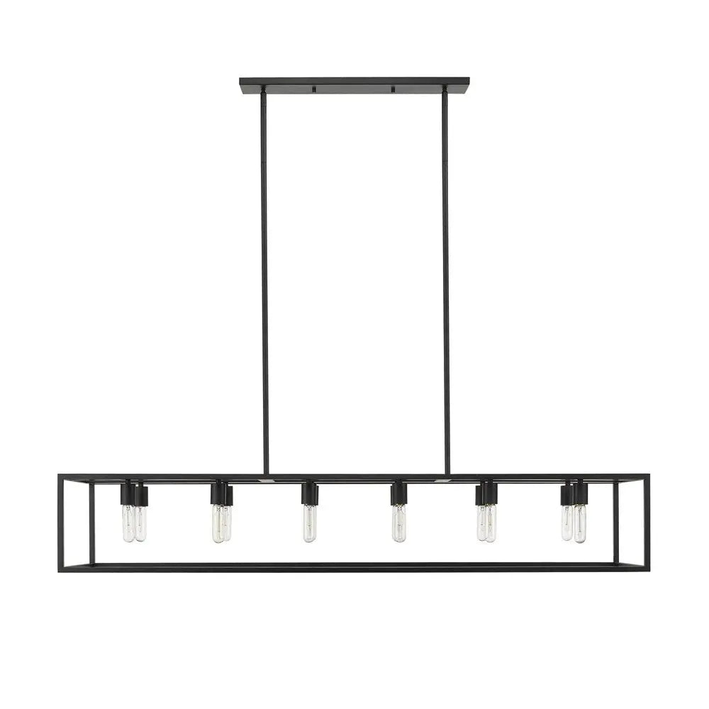 Cobar 12-Light Matte Black Island Pendant HomeRoots