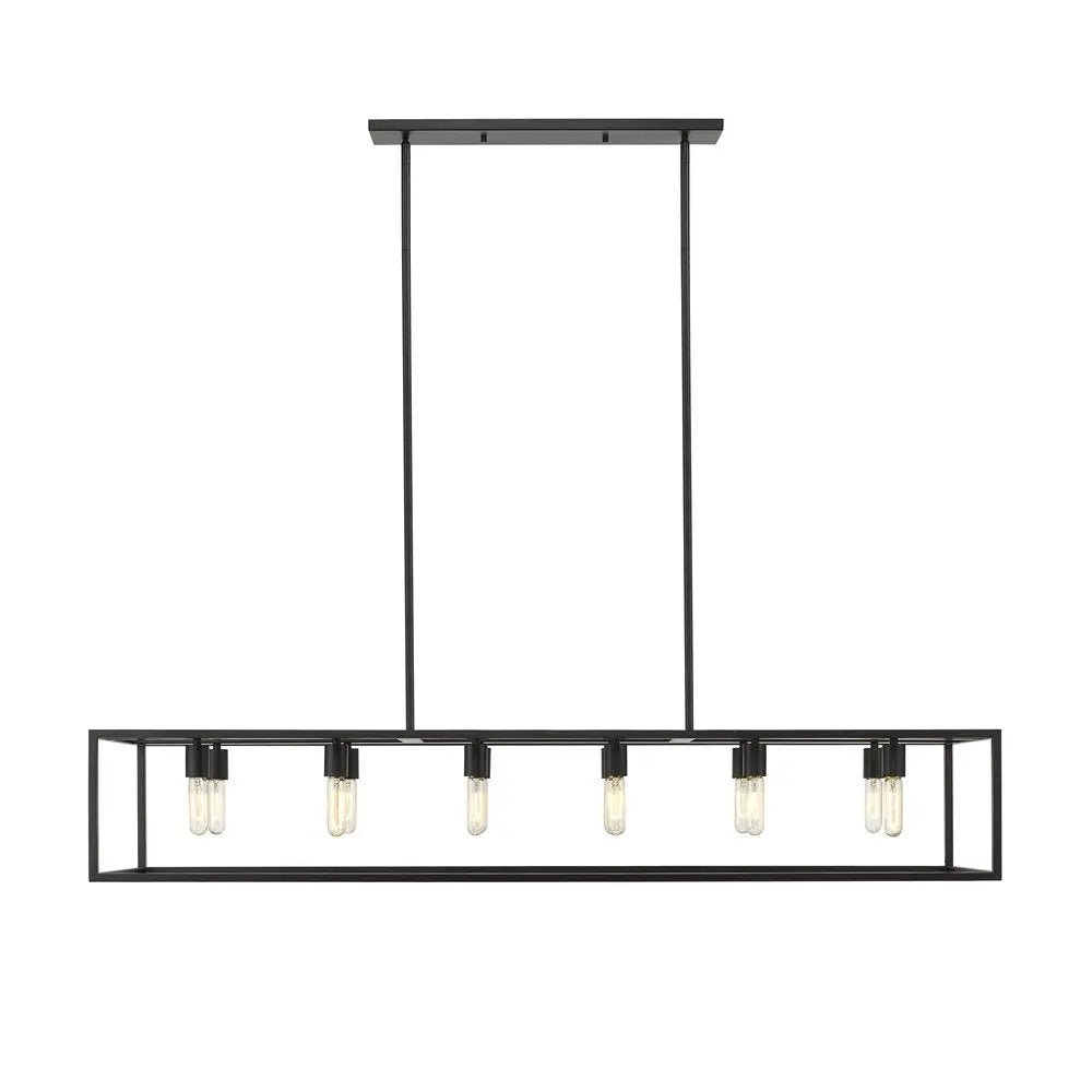 Cobar 12-Light Matte Black Island Pendant HomeRoots