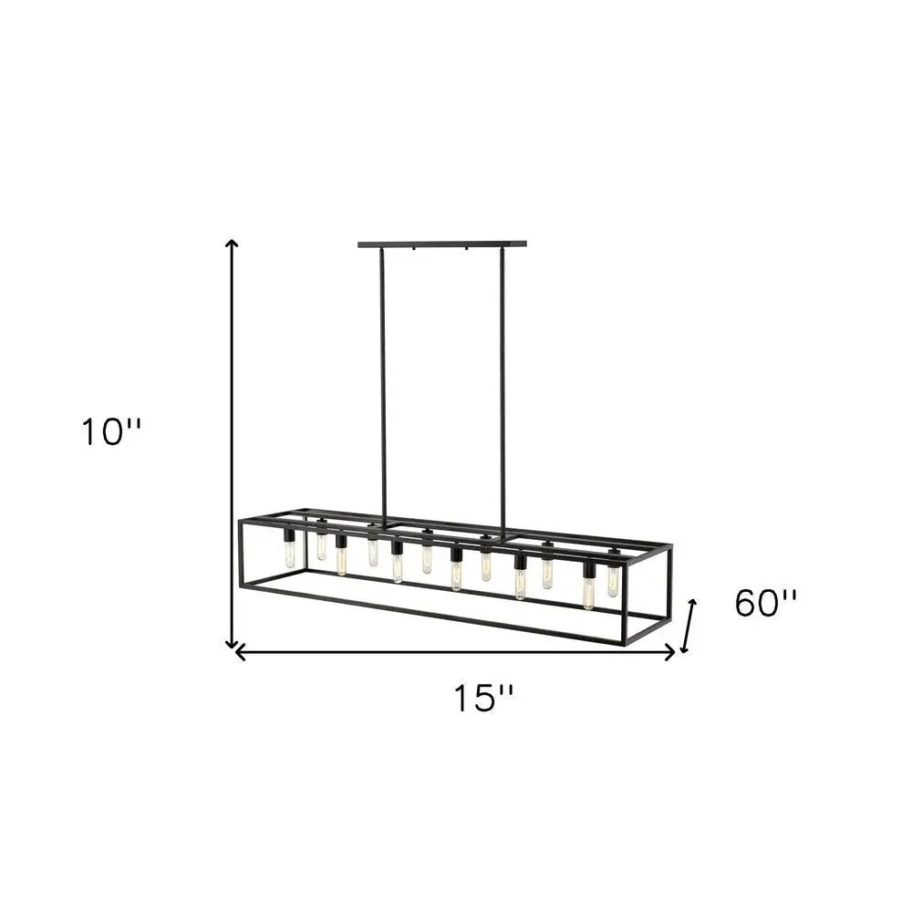 Cobar 12-Light Matte Black Island Pendant HomeRoots