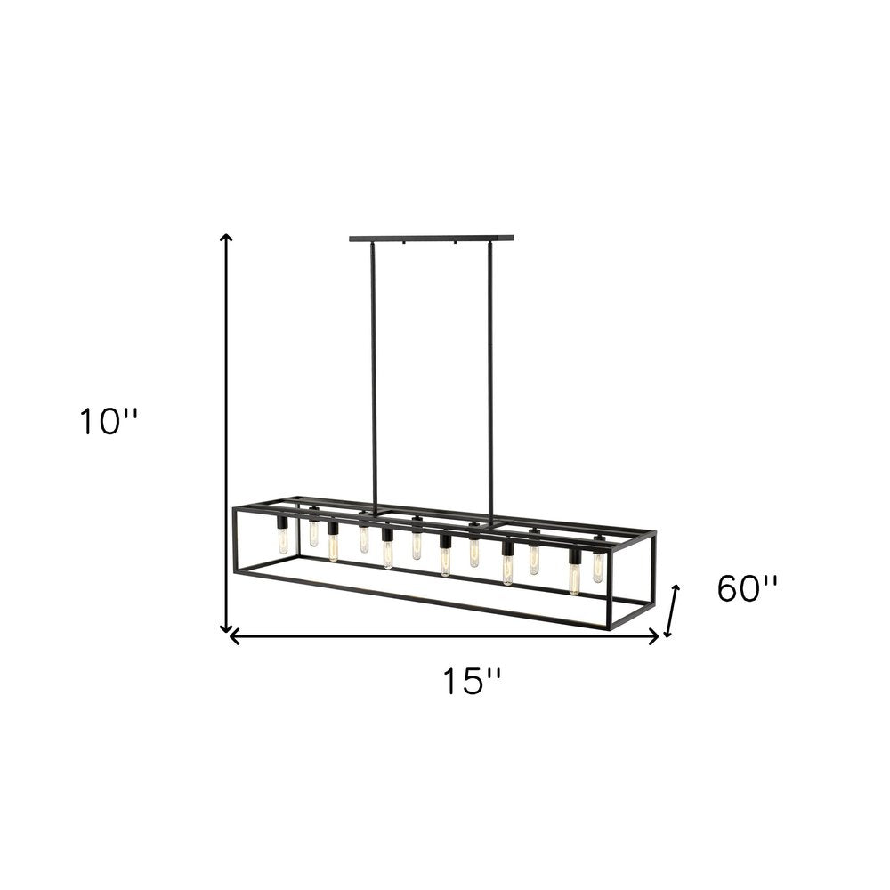 Black Metal Twelve Light Dimmable Ceiling Light HomeRoots