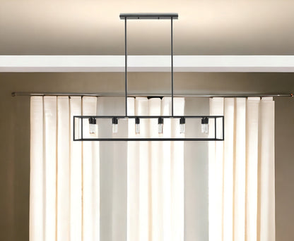 Cobar 12-Light Matte Black Island Pendant