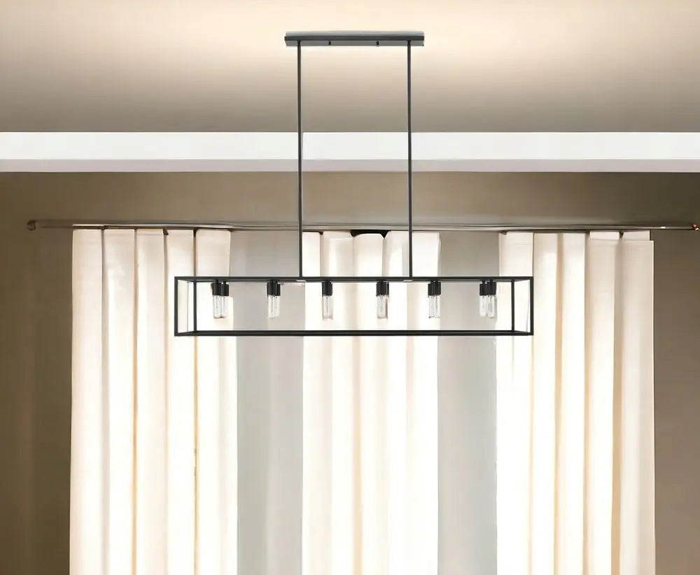 Cobar 12-Light Matte Black Island Pendant HomeRoots